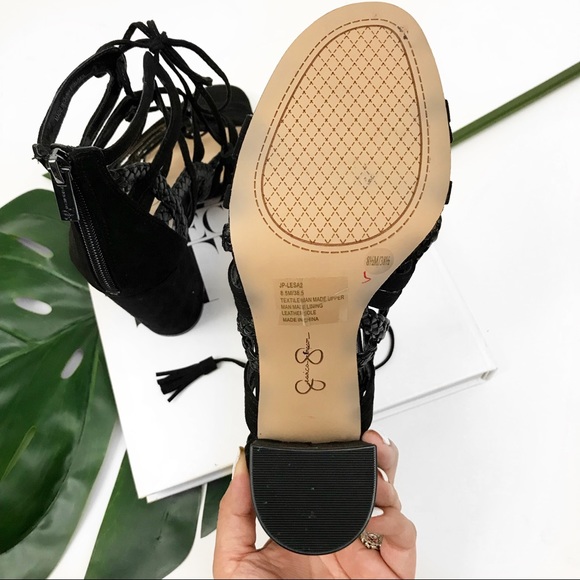 Jessica Simpson lace up black heels - Picture 4 of 4